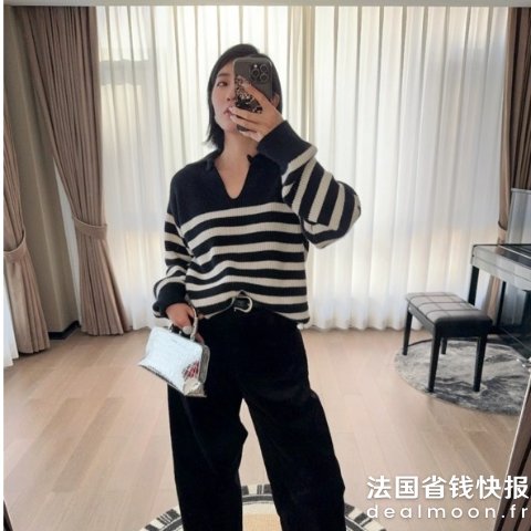 黑白条纹开衫！相似款@张小雅呀Phillip lim Striped 羊毛开衫