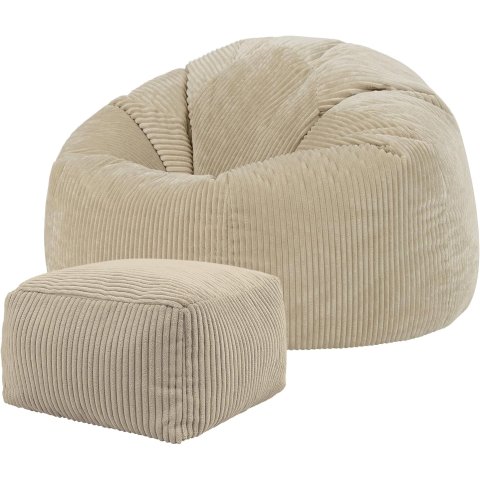 Icon Kingston 懒人沙发带脚凳 灯芯绒