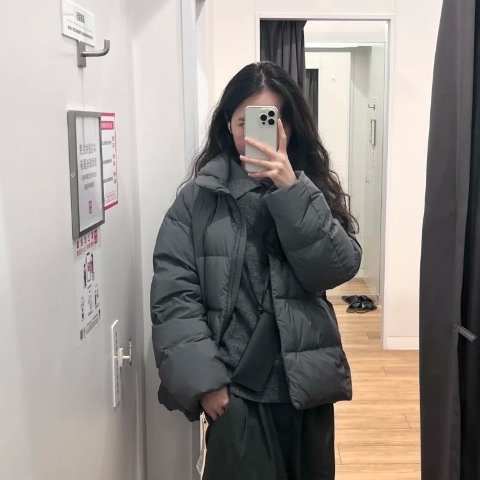 UNIQLO 女短款无缝羽绒夹克