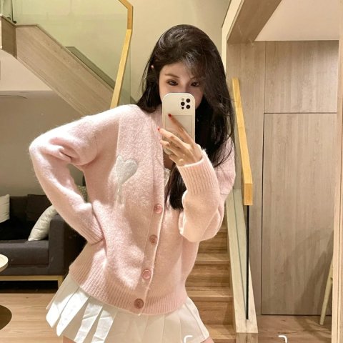 Ami De Coeur 针织开衫 羊毛混纺