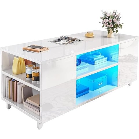 YITAHOME 现代白色茶几 97.5cm