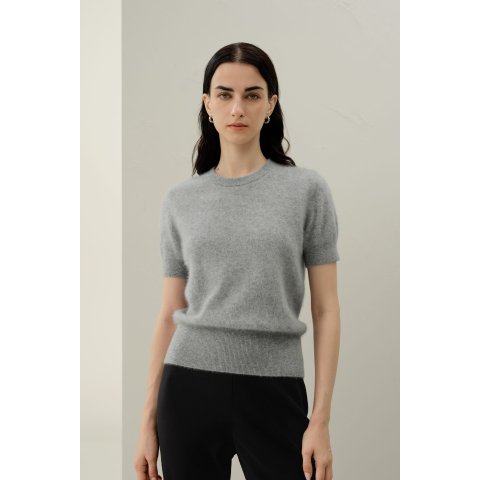 短袖羊绒针织衫