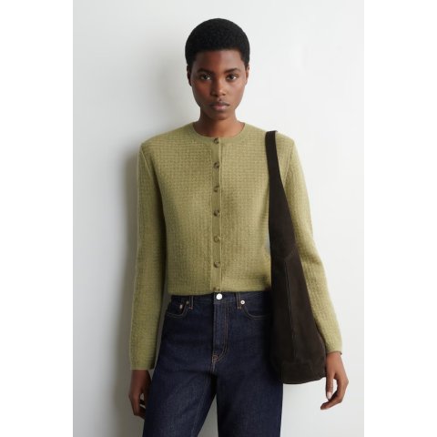 长袖马海毛开衫