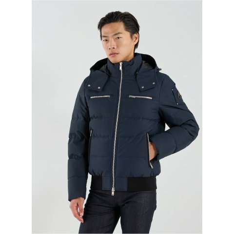 Moose Knuckles羽绒连帽蓝色夹克