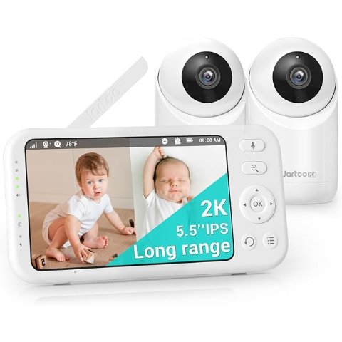 Jartoo 2K婴儿监护器 5.5英寸双摄