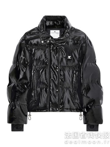 Courreges刺绣标拼色飞行夹克