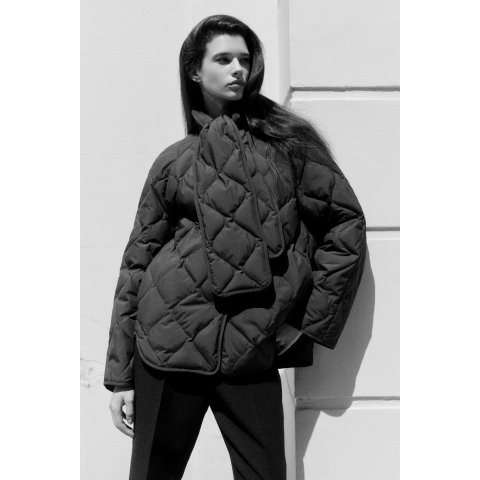 Quilted 带围巾夹克