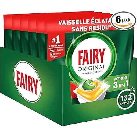 Fairy史低€0.11/块！4件额外95折！洗碗凝胶 132颗