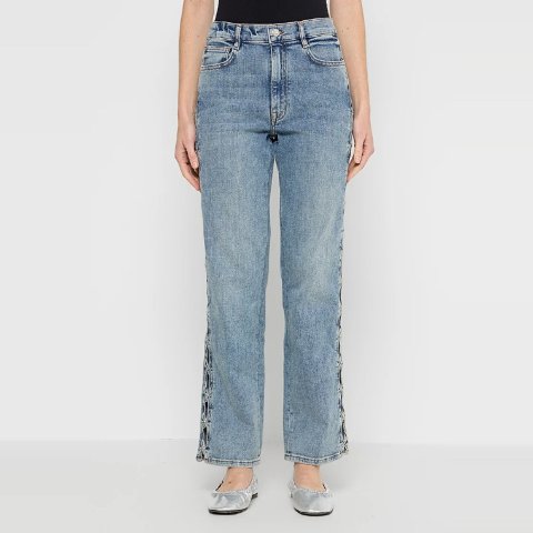 MajeMaje PARFAITE 直筒牛仔裤 浅蓝色