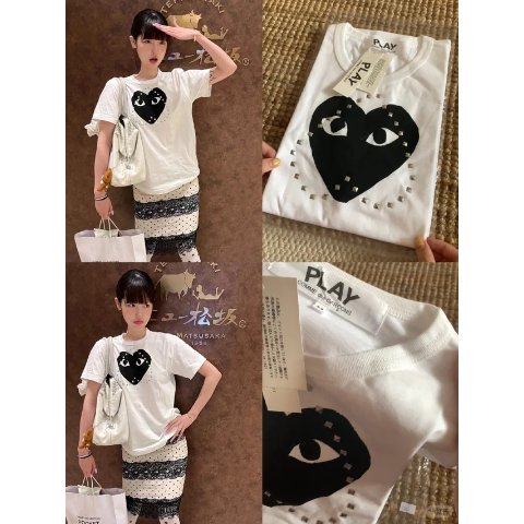 黑色缝纫线女士T恤