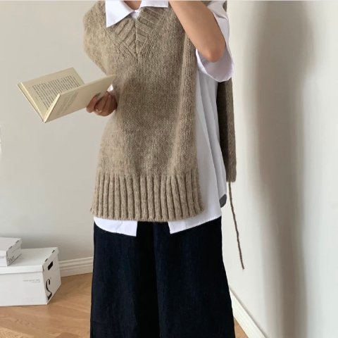 Maison MargielaS/M捡漏Alpaca 棉羊毛混纺背心