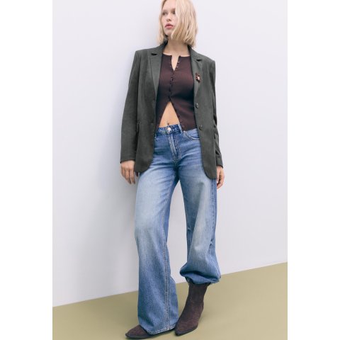 仿麂皮西装外套