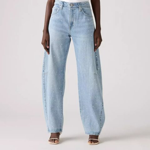 Baggy Dad Barrel 亮片阔腿牛仔