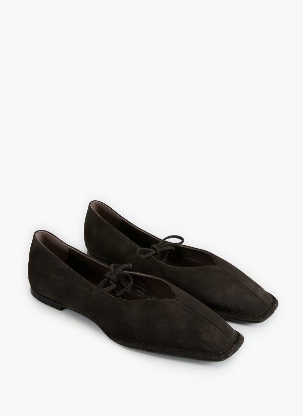 Alohas棕色麂皮芭蕾平底鞋