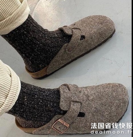 Birkenstock36码有货！Boston 羊毛拖鞋 棕色