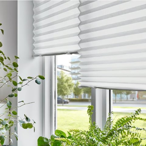 SCHOTTIS 百褶帘 白色 90x190cm