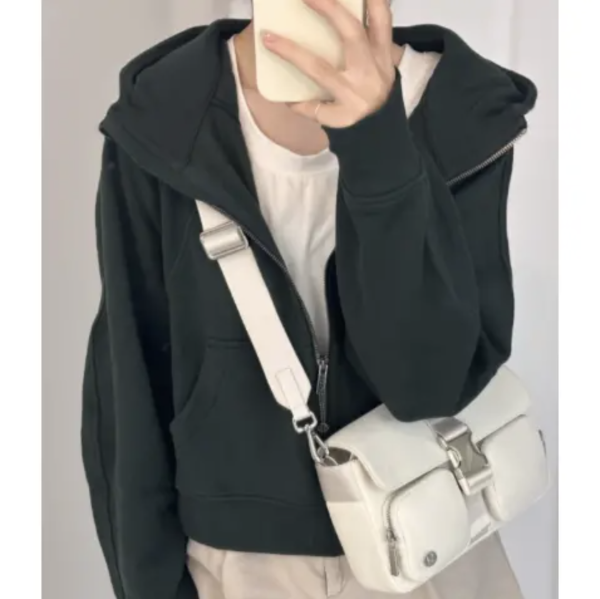 Scuba 半拉链宽松帽衫