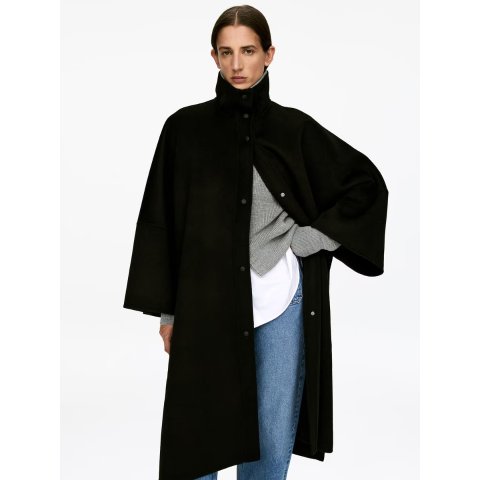 arket羊毛混纺斗篷大衣
