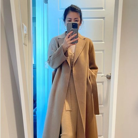 S Max Mara不输给正线的存在！类似款上身Park 系带大衣