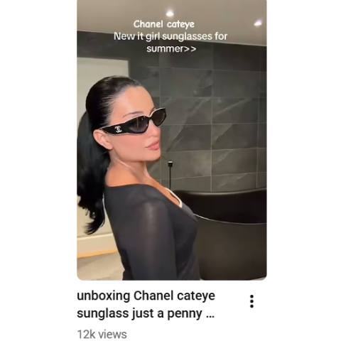 猫眼白色描边墨镜