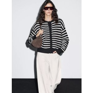 水手领棉质开衫