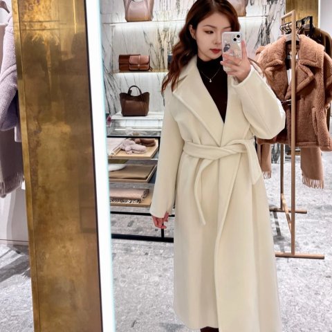 S Max Mara S MaxMara短款, 官网€755ARONA 短款羊毛大衣 象牙白