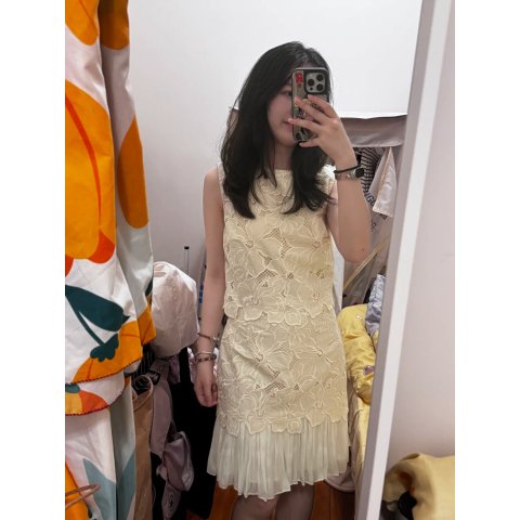 Layered 蕾丝雪纺短裙