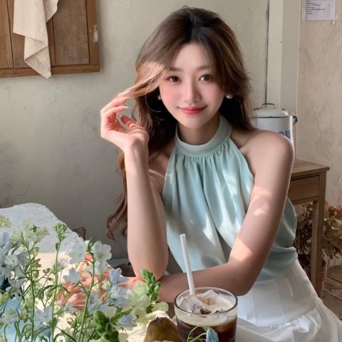 乔其纱系带领上衣