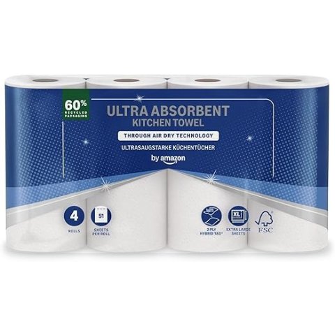 2层，180张Amazon ULTRA 厨房纸巾 4卷