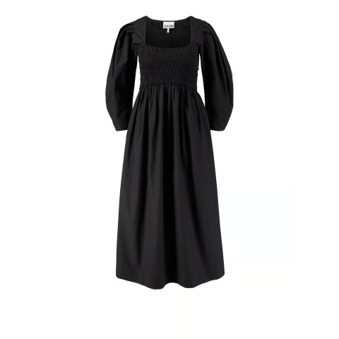 Midikleid 黑色蓬松袖