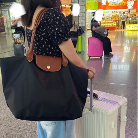 Longchamp刚补货！随时断货经典饺子包 大号 