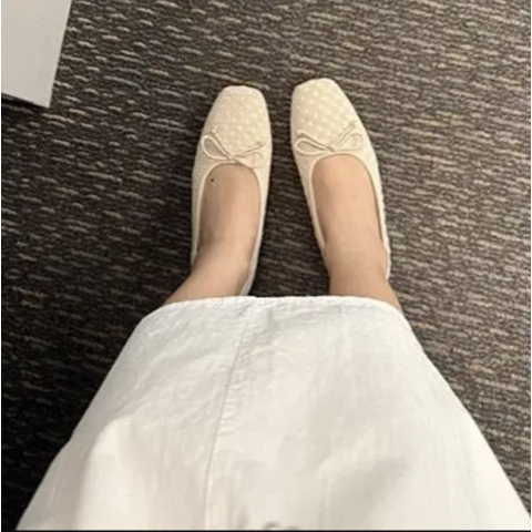 Margaret 方头蝴蝶结芭蕾鞋