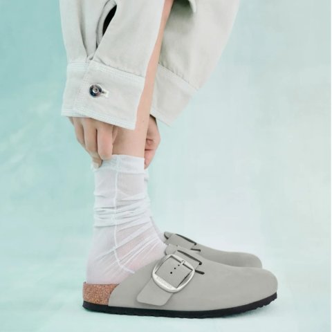 Boston 绿色皮革拖鞋