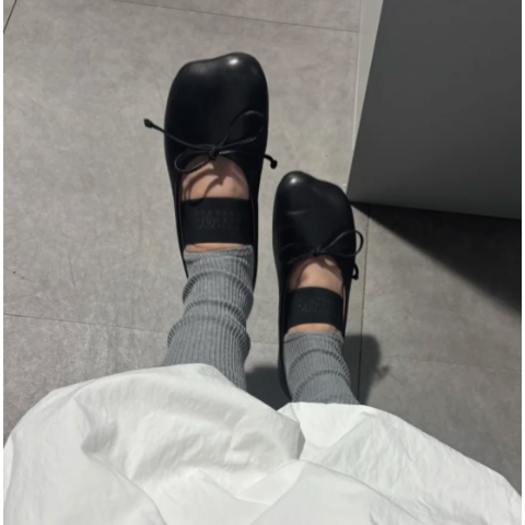 Mm6 女士皮革芭蕾鞋