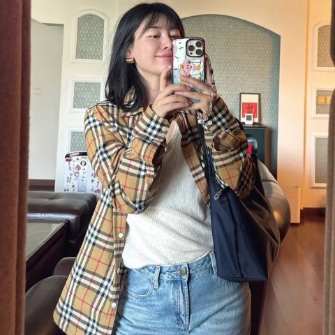 Burberry格纹棉质衬衫