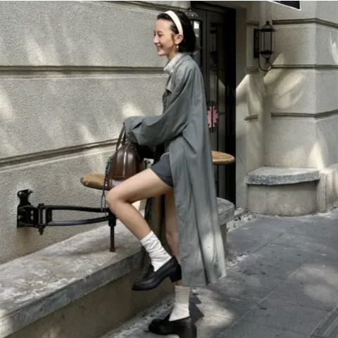 Pix London 酒红皮乐福鞋