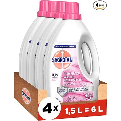 SAGROTAN我猜你消毒液快用完了Sagrotan Wasche-Hygienespuler Sensitiv 0% 1.5L
