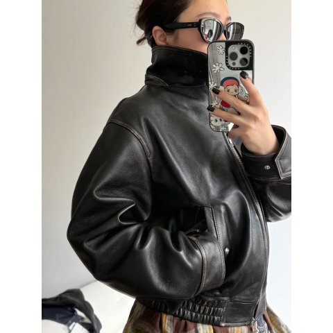 Dunst 羊皮翻盖夹克