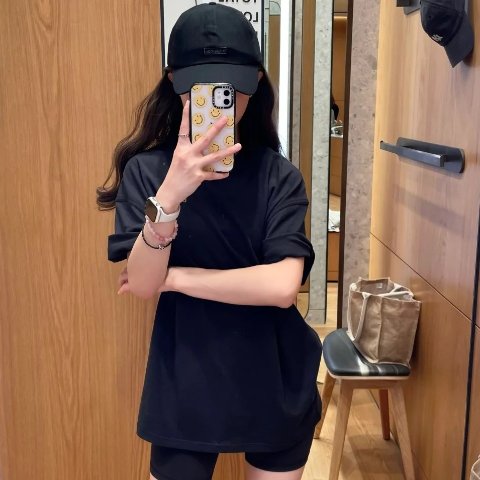 SLNSH 宽松有机棉女T恤