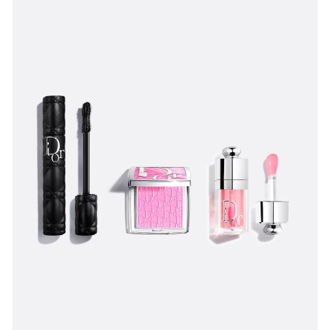 睫毛膏+腮红+唇油