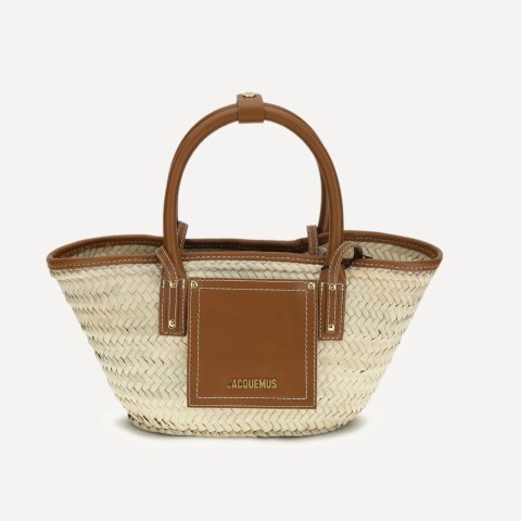 JACQUEMUS Le Petit Panier Soli 草编手袋