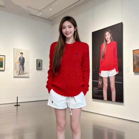 纽纹圆领针织衫 女款