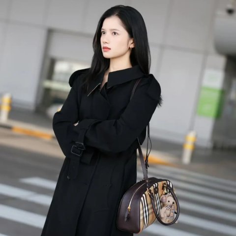 黑色尼龙车用长款外套