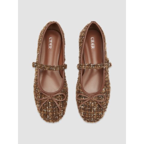 毛呢小香风芭蕾鞋