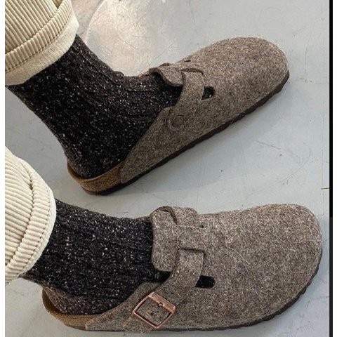 Boston 羊毛拖鞋 棕色