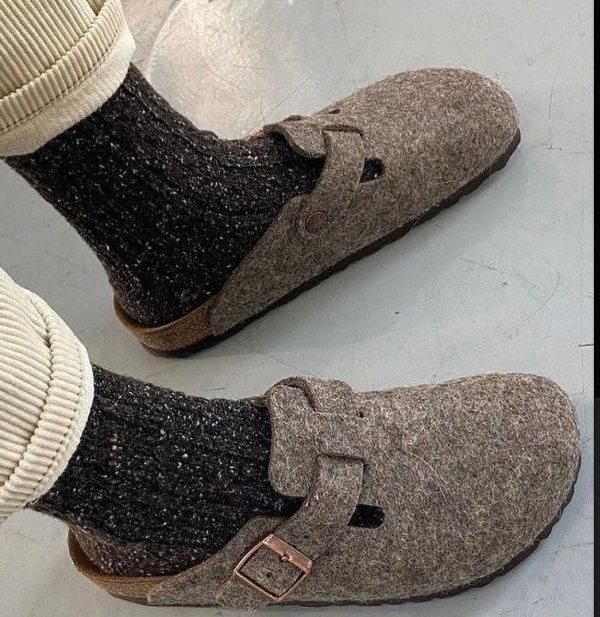 Boston 羊毛拖鞋 棕色