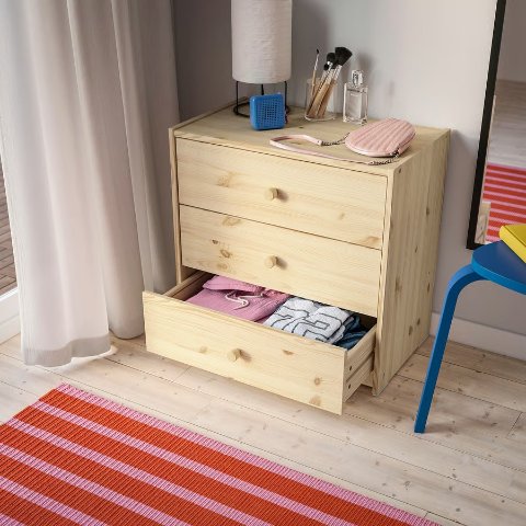 IkeaRAST 3抽屉松木柜 60x59cm