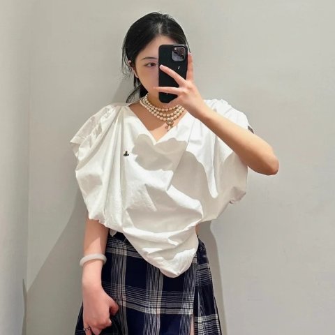 Heart 棉质短款上衣