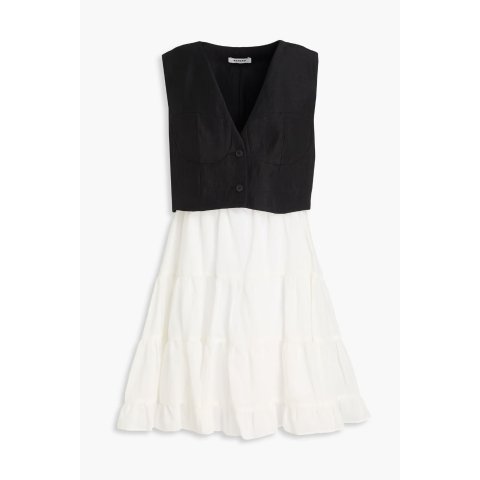 Shantung 拼接迷你连衣裙