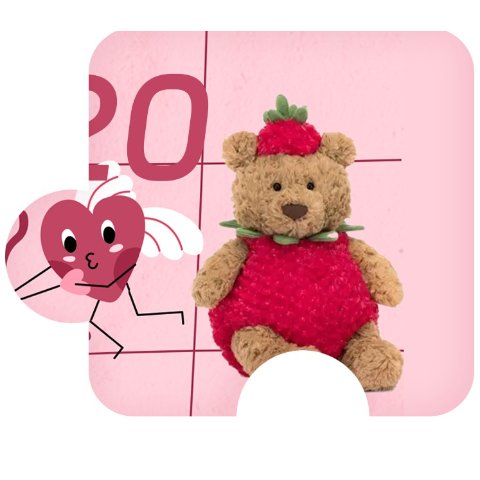 520拼图寻宝 拼图碎片-Jellycat草莓熊